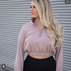 Mara scrunch sweatshirt, quarter zip